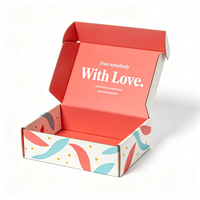 Boîte cadeau créative imprimée en offset avec motif abstrait de feuilles, boîte d'expédition en carton ondulé haute résistance