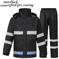 300D PU Sanitation Adult Raincoat Jacken hose Set Doppels chicht Atmungsaktiv Reflective Split für Poncho Pattern Water proof Windpr