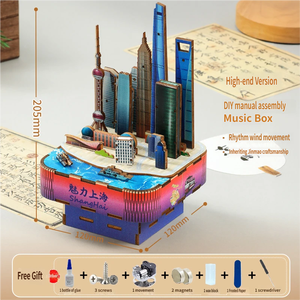 Kit de Modélisme 3D en Bois Style Chinois Amusant et Tendance, Boîte à Musique à Assembler, Cadeau pour Enfants en Gros - Product Image 3