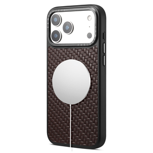Étui de téléphone en cuir véritable tressé <span class=keywords><strong>pour</strong></span> Apple <span class=keywords><strong>iPhone</strong></span> 17 Pro Max, nouvelle coque magnétique compatible charge sans fil - Product Image 3