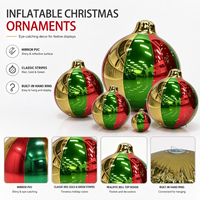 Cloches de Noël, Boules Miroir, Décorations de Scène pour Fêtes de Fin d'Année, Rouge, Or, Argent, Vert, Décoration de Noël, Structures Gonflables Publicitaires