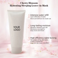 Mascarilla de Noche Herbal Iluminadora con Colágeno, Vitamina C y PDRN Sakura de 200g, Hidratante y Nutritiva, Vegana, en Tubo, Marca Privada OEM/ODM