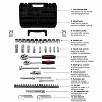 Ensemble de clés à douille pour réparation automobile, 108 pièces, boîte à outils, kit d'entretien automobile