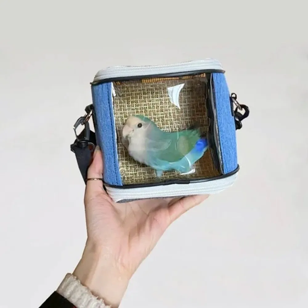 Forniture per pappagalli OEM borsa per pappagalli trasparente gabbia per uccelli Mobile valigia portatile per animali domestici