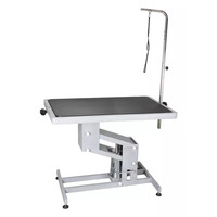 Mesa de Peluquería Profesional Hidráulica Ajustable en Altura FT-804L con Brazo de Peluquería Superior, Negra, de un Solo Lado