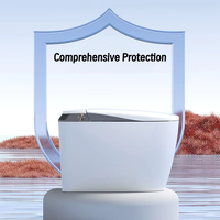 WC intelligent monobloc allongé WDF avec capteur automatique, télécommande incluse, siège chauffant, double chasse d'eau, montage au sol