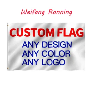 Bandeiras de algodão personalizadas, bandeiras personalizadas de algodão 3x5 impressas de poliéster de alta qualidade