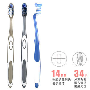 Brosse à dents manuelle personnalisable pour homme en nylon, à poils souples, moyens ou durs, réutilisable, en plastique, taille adulte SF1298 - Product Image 2