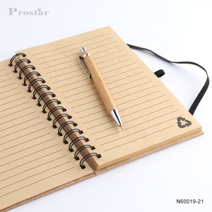 A6 حجم ميمي ايكو الخيزران غطاء دوامة دفتر مع حامل قلم - Product Image 5