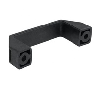 Poignées de meuble carrées industrielles de 120 mm en plastique et alliage d'aluminium, durables, argent/noir, pour atelier et entrepôt