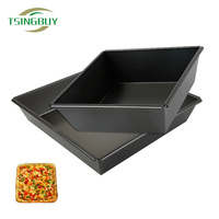 Doppelseitig Antihaftbeschichtete 1,5mm Aluminium Quadratische Pizza-Backform 9 Zoll 250x250mm Pizza-Backblech Pizzateller