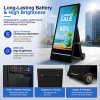 Pantalla LCD Portátil 4K de 43 Pulgadas, Panel Publicitario con Batería para Interiores y Exteriores, Reproductor de Señalización Digital con Soporte de Tótem
