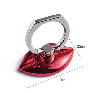 Support de téléphone pliable à rotation 360° avec logo personnalisé, support de téléphone en métal en forme de lèvres - Product Image 2