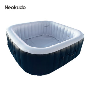 Bañera de hidromasaje inflable con forma cuadrada para exteriores, bañera de hidromasaje portátil de 4 asientos, Spa, bomba pequeña de burbujas, nuevo diseño de <span class=keywords><strong>2022</strong></span> - Product Image 2
