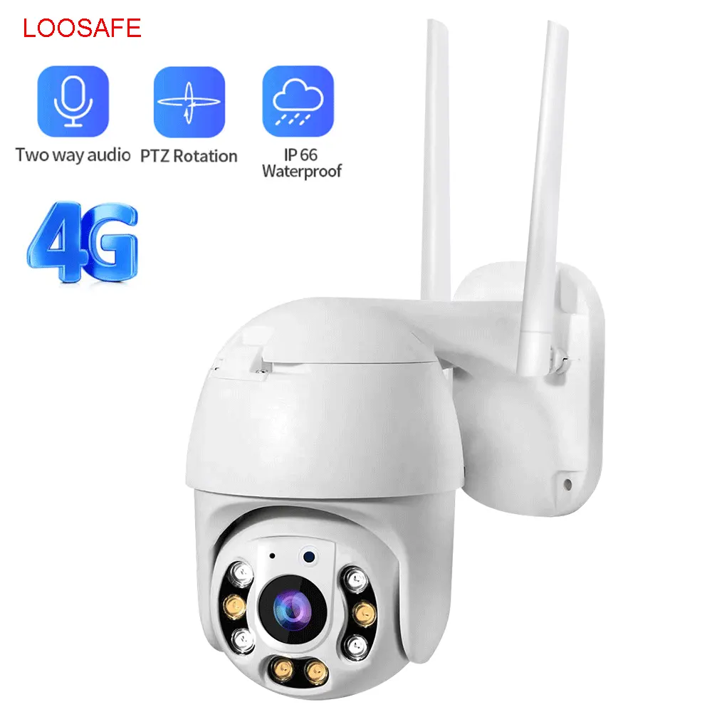 LOOSAFEセキュリティカメラ4グラム2MP 1080P ptzカメラ屋外Dome GSM SIM Card IP Camera Security Outdoor CCTV P2P IR Night Vision