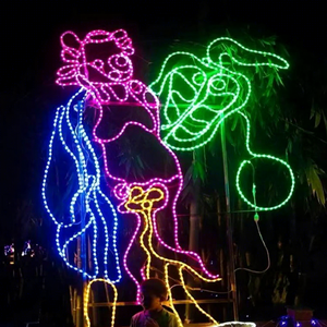 ไฟตกแต่งรูปตัวการ์ตูนคริสต์มาส 2 มิติ แบบ LED สำหรับสวนสนุก รีสอร์ท ภูมิทัศน์ และโครงการวันหยุด - Product Image 1