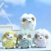 Sac à dos décor mouton en peluche pendentif mignon Mini mouton en peluche pendentif doux agneau poupée ornement porte-clés pour voiture décoration Adorable