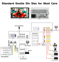 Autoradio 7 pouces avec écran tactile capacitif IPS, lecteur MP5 pour voiture avec Mirror Link, 2DIN, aide au recul et RGB
