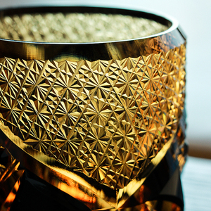 Bicchiere di vetro senza piombo di lusso Edo Kiriko trasparente vecchio stile whisky color ambra nero <span class=keywords><strong>Brandy</strong></span> bicchiere bicchiere - Product Image 3