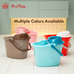 Pearl River Plastic Bucket With <b>Handles</b> Pink Rectangular For Water Carrying And <b>Mopping</b> - Product Image 1