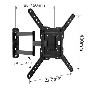 Soportes giratorios de movimiento completo, dispositivo de montaje de Tv vesa, monitor de pared, Tres Brazos, 17 "-55", 180 grados