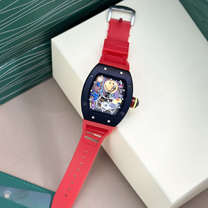 Reloj de Lujo de Diseño Esqueletizado con Esfera Sonriente, Reloj Mecánico Automático Estilo Fibra de Carbono, Reloj de Pulsera Deportivo de Carreras RM88 - Product Image 5
