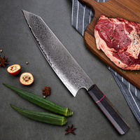 Ensemble de 3 couteaux de cuisine japonais en acier Damas, manche en acier inoxydable avec anneau rouge, acier VG10, couteau de chef Kiritsuke Nakiri, ambidextre, 7-8 pouces