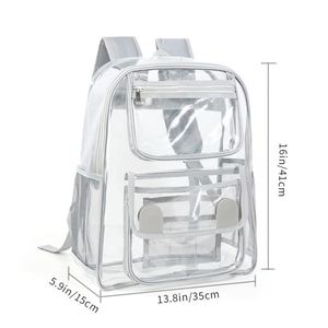 Fashionable Graffiti Pattern Book Bag <b>Big</b> Capacity PVC Transparent Travel <b>Backpack</b> Trend Clear Student <b>Backpack</b> - Product Image 6