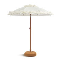 Parapluie inclinable de style européen avec longue tige en acier, garniture en dentelle polyester, accessoire de photographie, mobilier d'extérieur