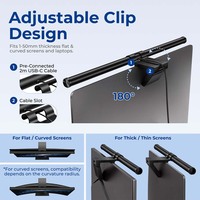 Barre lumineuse suspendue pour écran d'ordinateur, lampe de bureau avec télécommande tactile et sans fil pour écrans LED plats ou incurvés, protection des yeux