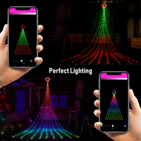 Großhandel 172LED Stern Lichterketten RGB Wasserfall Weihnachts baum Dekorationen mit Weiß Grün Rot Farben Outdoor Use App Control