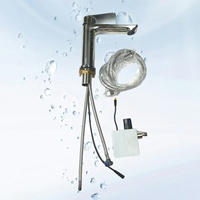 Évier en acier inoxydable 304 avec robinet à capteur à commande double et noyau en céramique, idéal pour les salles de bain d'hôtels et de maisons