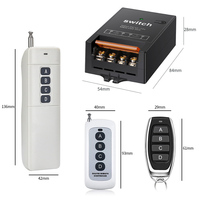 Commutateur de télécommande sans fil RF longue distance 433mhz 2 canaux Commutateur de lumière de relais 12 volts avec 16A Max. Courant