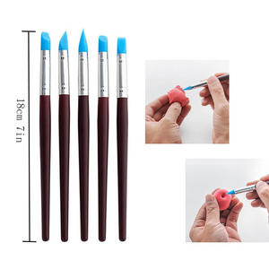 เซ็ต10ชิ้นด้ามไม้โลหะซิลิโคน DIY เครื่องมือแกะสลักด้วยมือปากกาสำหรับการสร้างแบบจำลองเครื่องปั้นดินเผาดินเหนียว-อุปกรณ์ศิลปะ - Product Image 3