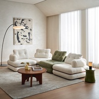 Ensemble de canapés de salon Zayshine, style nordique moderne, tissu en velours blanc, 3 places, modulaire, appartement, villa, combinaison libre, canapé tatami