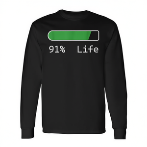 T-shirt à manches longues pour anniversaire de 91 ans, Life Percentage - Product Image 2