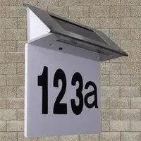 Su geçirmez duvara monte güneş ev adres numaraları işareti LED ışık açık adres plak işık ev bahçe Yard için