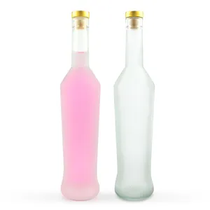 500ml frosted empty liquor wine and spirits glass bottles with cork stopper