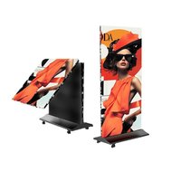 Écran LED numérique d'intérieur haute luminosité 1920x1080 16:9 portable pliable double face sur pied pour aéroport et éducation