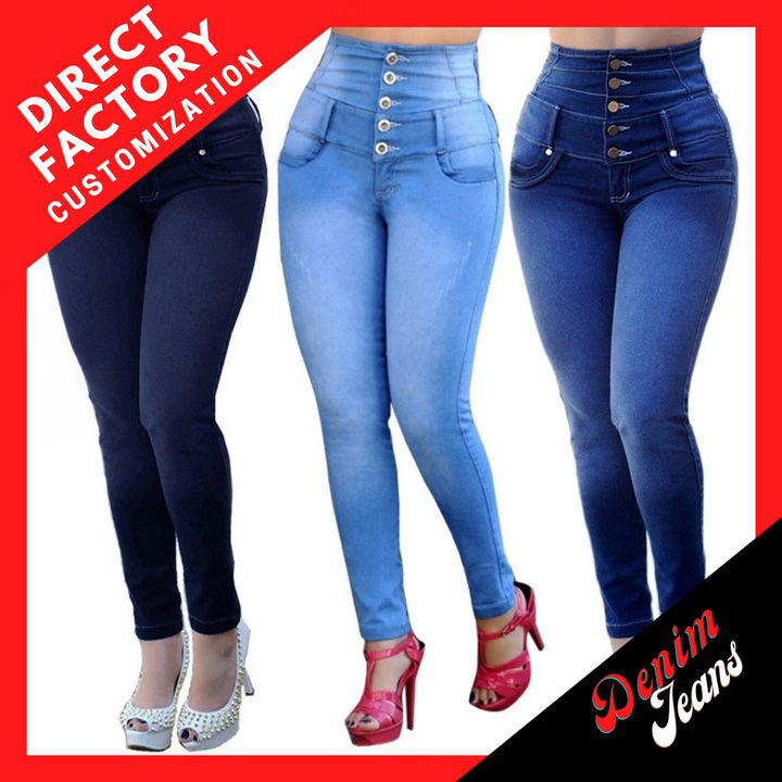 Contemporary Cool 2024's Premium Custom Stretchy High Waist Distressed Women's Skinny Denim