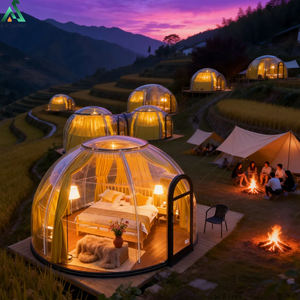 ANCSEM Starry Sky Bubble House, tente dôme <span class=keywords><strong>transparente</strong></span> écologique, pod de glamping durable, efficace en termes d'énergie pour les complexes écologiques - Product Image 4