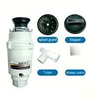 Broyeur de déchets alimentaires électrique domestique Bone-Hammer 0,5 CV, technologie Multigrind, acier inoxydable certifié, compact, capacité 1000 ml