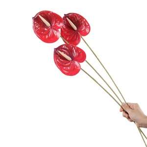 Anturio Artificial Verde Rojo de 60 cm de Greenway, Decoración Floral para Bodas - Product Image 5