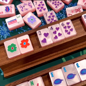 Set Mahjong Akrilik Modern Motif Mutiara Air Bergelombang Gaya Berkuda Amerika untuk 4 Pemain, Hadiah Pesta Rumah - Product Image 1