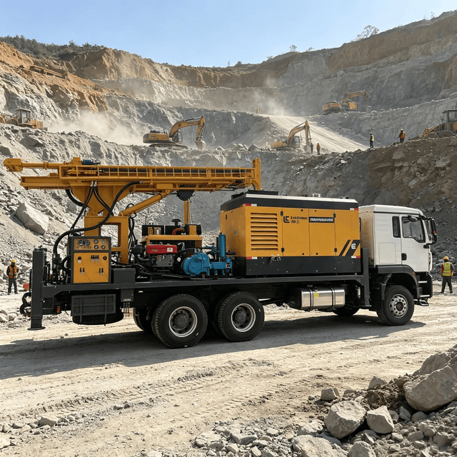 6x4 Truck Chassis Water Well Drilling Rig 600m Depth High Efficiency DTH Drilling Rig for Africa Water Borehole Projects