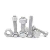 Kit de boulons à tête hexagonale en acier au carbone robuste DIN933 avec écrous, boulons de 80 mm de longueur, classe 10.9 et 12.9, boulons et écrous galvanisés à chaud