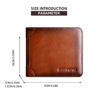 Dompet Pria Kulit Ultra Tipis, Dompet Pria Kulit Pendek Ultra Tipis, Baru, Retro, Kapasitas Besar, Klip Dolar