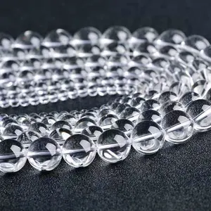 6mm Gemstone Beads Wholesale Natural Clear Quartz Crystal Beads Gemstone Loose Beads For Jewelry Making DIY Handmade Crafts 4mm -14mm
