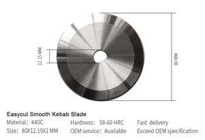 Lames lisses OEM en acier inoxydable 80mm, couteau électrique Gyros Kebab kefp - Product Image 5