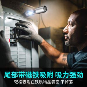 Mini lampe torche rechargeable à LED, lumière rouge, blanche, violette, crochet magnétique, mousqueton, charge type C, lampe de camping - Product Image 4